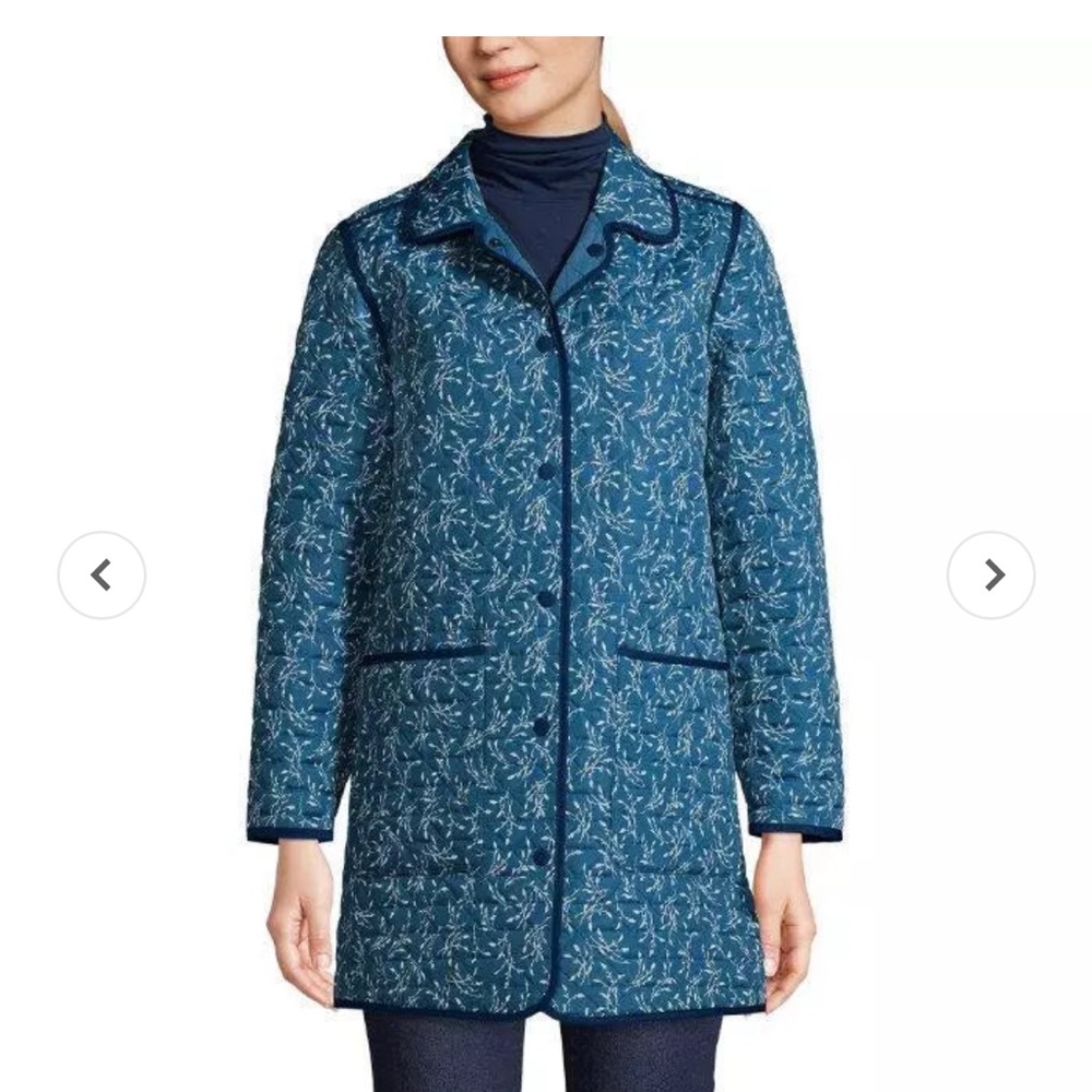 Lands End Women Reversable Insulated Barn Coat size XL - Picture 2 of 9